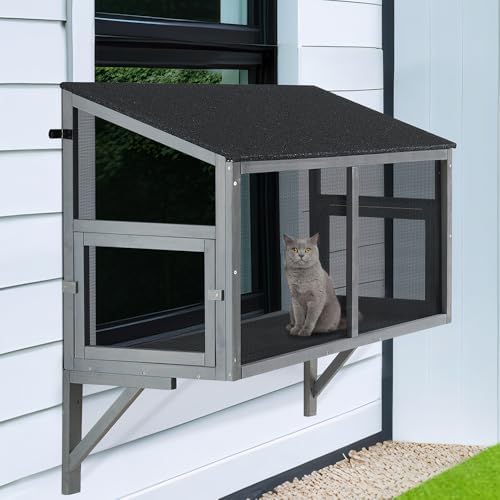 beeNbkks Bug Proof Window Catio, Expandable Outdoor Cat Enclosure by beeNbkks
