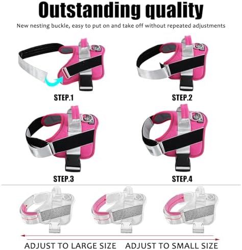 Bolux Dog Harness, No-Pull Reflective Dog Vest, Breathable Adjustable Pet - Image 3