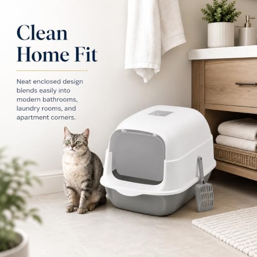 Convertible Cat Litter Box 3 Modes, Hooded Anti-Splash Enclosed - Image 6