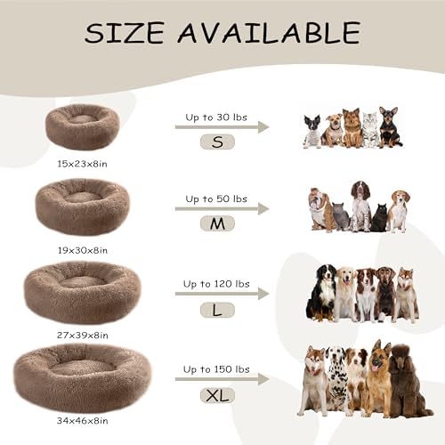 Bunlitent 23 inch Calming Dog Bed, Donut Dog Bed - Image 4