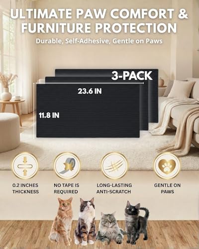 Corner & Wall Cat Scratch Mat, Self-Adhesive Trimmable Cat Scratcher, Wall - Image 6