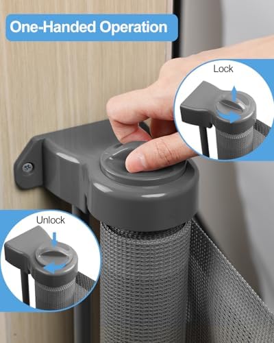 Retractable Baby Gate for Stairs – 33” Height, Expands up to 118” Width – - Image 5