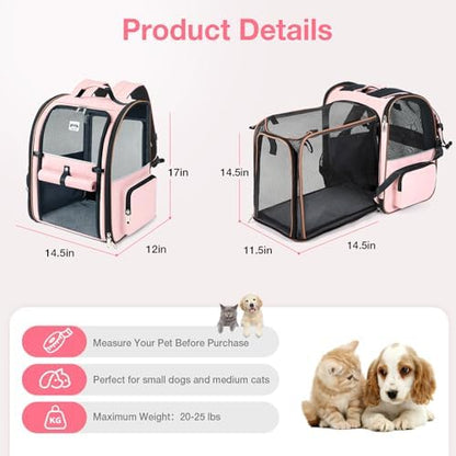 Large Cat Backpack Carrier Expandable Foldable Pet Carrier Backpack - Image 2