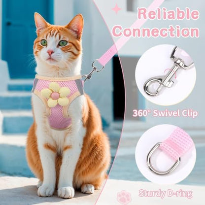 Cat Harness and Leash Set, Escape Proof Soft Vest Walk Pink S - Image 5