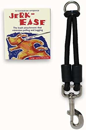 BUNGEE DOG LEASH EXTENSION – Patented Shock Absorber Attachment Protects You by Jerk-Ease