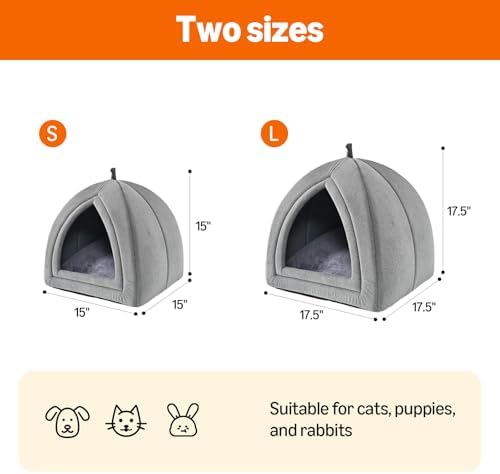 Amazon Basics Cat Bed Cave, 2-in-1 Foldable House - Image 4