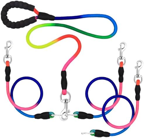 Heavy Duty 3 Dog Leash for Small Dogs No Tangle Detachable 360° Swivel Device by SONQUEEN