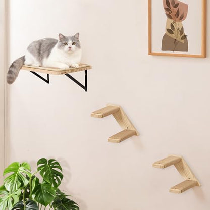 Cat Wall Steps 2-Pack, Two Step Cat Climbing Shelves, Wall-Mounted Reversible - Image 6