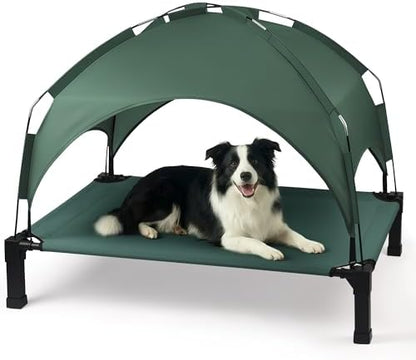 Heeyoo Elevated Dog Bed with Removable Canopy, Portable Dog Cot with Sun by Heeyoo