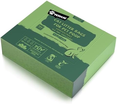 Cat Litter Bags for Poop Biodegradable Cat Waste Disposal Bag Leakproof Durable by PETOCAT