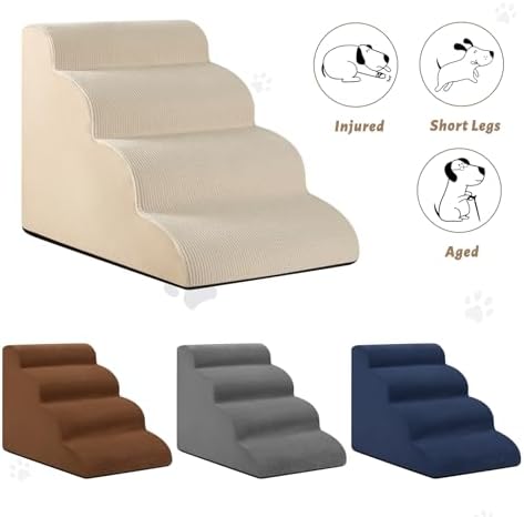 Aodisman Dog Steps for Bed or Couch, 4-Step Pet Stairs Ramp for Small Dogs - Image 7