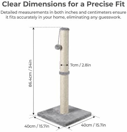 Dimaka 34" Tall Cat Scratching Post - Image 2