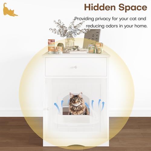 Litter Box Enclosure, Hidden Cat Litter Box Cabinet - Image 3