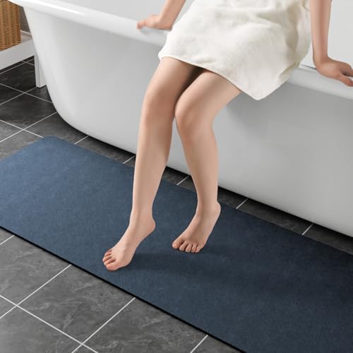 Long Bath Rugs 47x17-Diatomaceous Earth Stone Bath Mats by Earcu