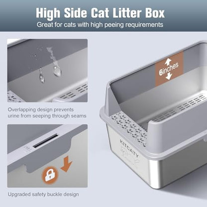 Stainless Steel Sifting Litter Box, - Image 4