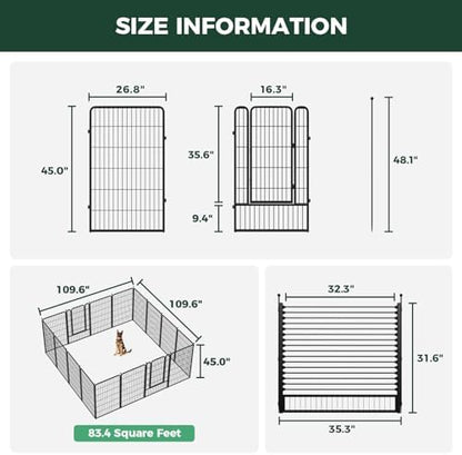 FXW Rollick Dog Playpen with RV Step Grid, 16 Panels - Image 3
