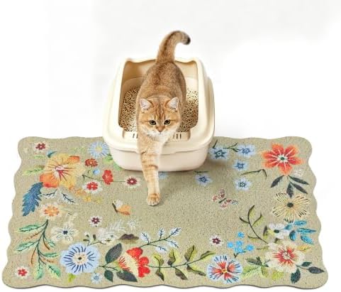Cat Litter Mat, Traps 100% Litter by YOSEPATI