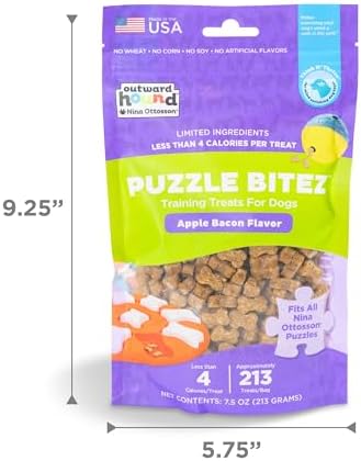 Outward Hound Nina Ottosson Puzzle Bitez Dog Treats, Apple Bacon, 7.5 oz - Image 6