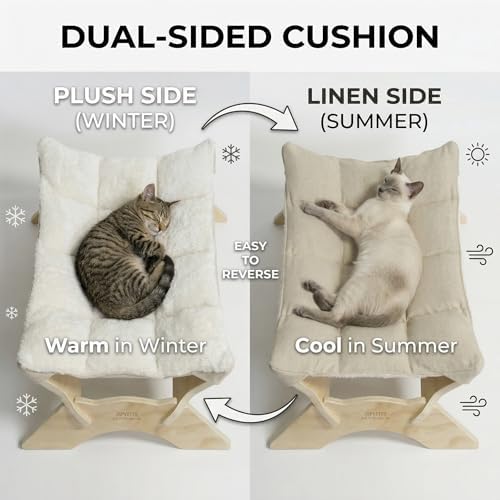 JSPYFITS Elevated Cat Bed Hammock, Raised Cat Bed - Image 2