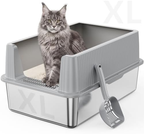 Suitfeel XL Stainless Steel Cat Litter Box by StainlessSteelLitterBox