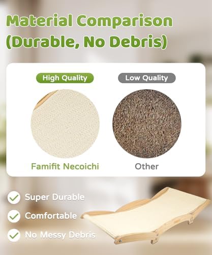 34-Inch Cat Scratching Bed, Natural Sisal Scratching Pad - Image 6