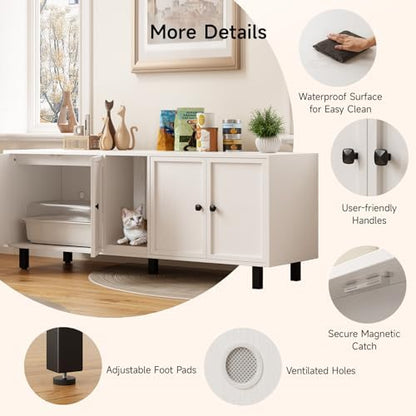 ONBRILL 63 Inches Cat Litter Box Enclosure - Image 6