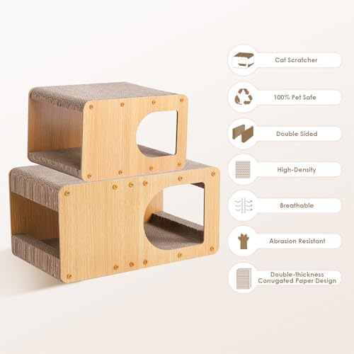 EHEYCIGA Cardboard Cat Scratcher House, 17-Inch Cat Scratch pad - Image 2