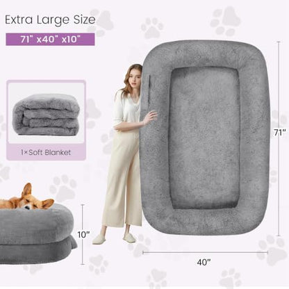 Murago Human Dog Bed for Adults, Light Grey - Image 7