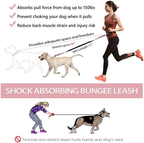 LANNEY Hands Free Dog Leash, Waist Running Leash - Image 3