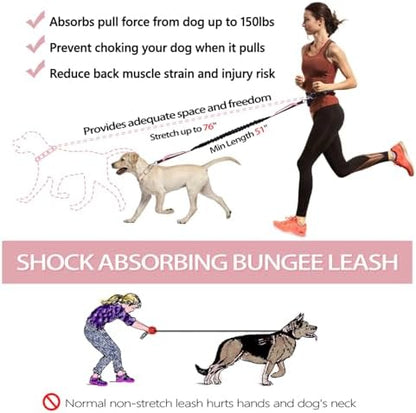 LANNEY Hands Free Dog Leash, Waist Running Leash - Image 3