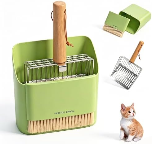 Cat Litter Scoop with Holder, Heavy Duty Stainless Steel Kitty Scooper by Dreamoon