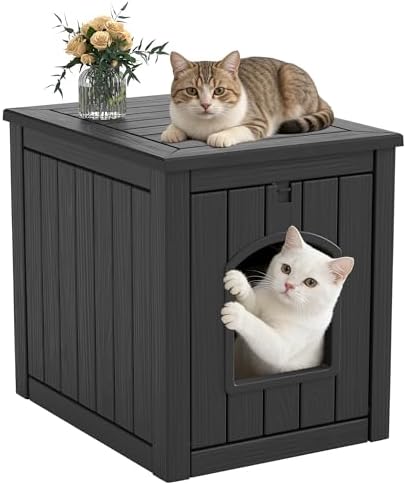 Cat Litter Box Enclosure, Feral Outdoor Cat Enclosure Weatherproof by Unknown