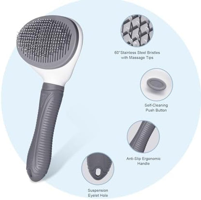 Aogeili Self‑Clean Slicker Brush - Image 3