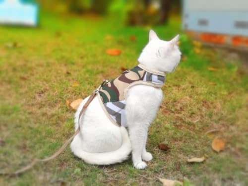 Cat Harness and Leash Set Escape Proof, Camo Green - Image 5