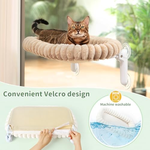 Sunhoo Foldable Cat Window Perch, Large Suction Cup Kitty Hammock - Image 5