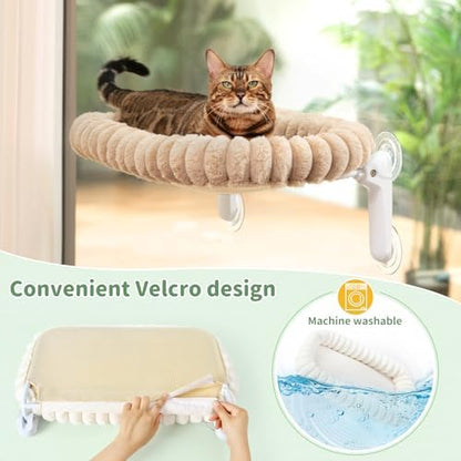 Sunhoo Foldable Cat Window Perch, Large Suction Cup Kitty Hammock - Image 5