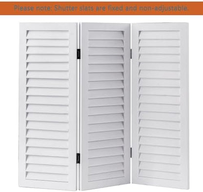 SOFE 2.6ft White Short Room Divider, 3-Panel Folding - Image 3
