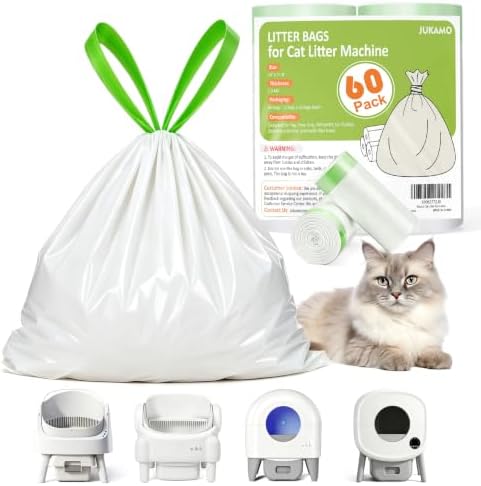 60 Count Cat Litter Box Bags Liner by JUKAMO
