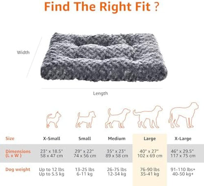 Amazon Basics Washable Cat and Dog Bed, Cozy Crate Pad - Image 5