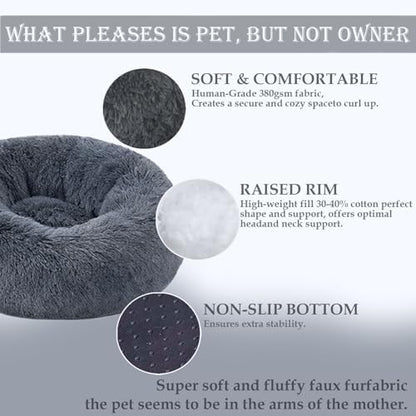 Washable Calming Dog & Cat Bed for Ultra Large Small Medium Size Pet - Image 2