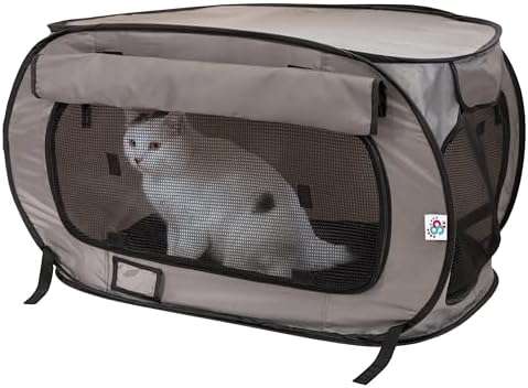 SportPet Designs Large Pop Open Kennel, Portable Cat Cage Kennel, Waterproof by SportPetDesigns