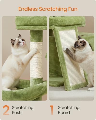 Feandrea Cat Tree, 33.8" Cat Tower, Scratching Posts and Ramp - Image 5