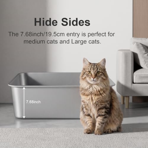 XX-Large High Sided Stainless Steel Cat Litter Box - Image 6
