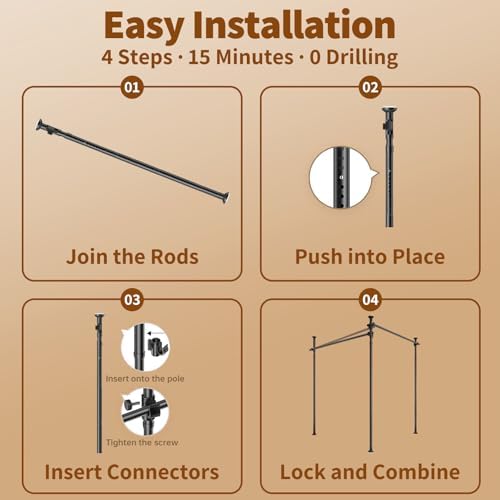 Room Divider for Room Separation, 4-10ft 28-140inch Adjustable Temporary - Image 6