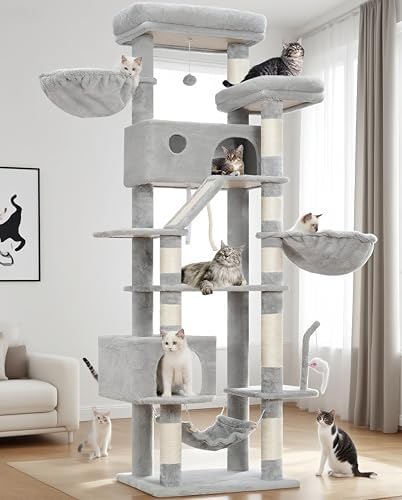Gitelsnour Tall Cat Tree Tower for for Multiple Cats, Large Condo by Gitelnour