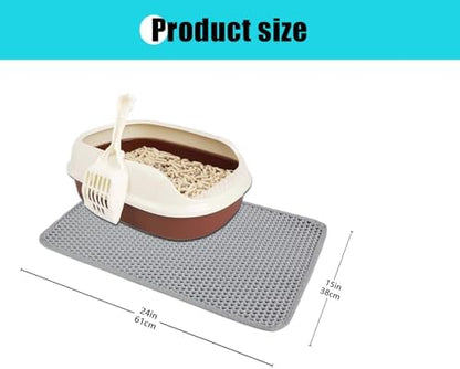 Cat Litter Mat 22"x14.5", Double Layer Waterproof Litterbox Mat - Image 5