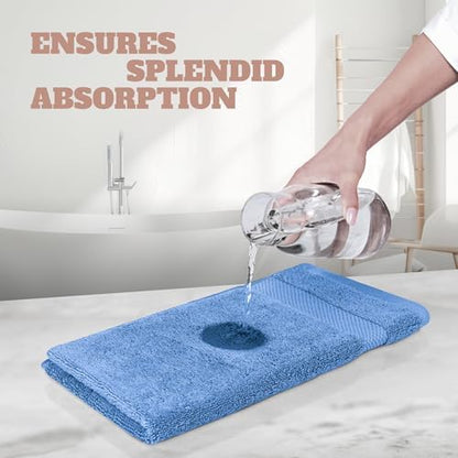 White Classic Wealuxe Light Blue Washcloths 24 Pack - Image 5