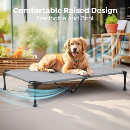 Veehoo Outdoor Elevated Dog Bed Large Sized Dogs, Cooling Raised Dog Cots - Image 4