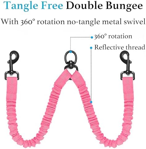 iYoShop Double Dog Leash, 360° Swivel, No Tangle, 25-150 lbs - Image 5