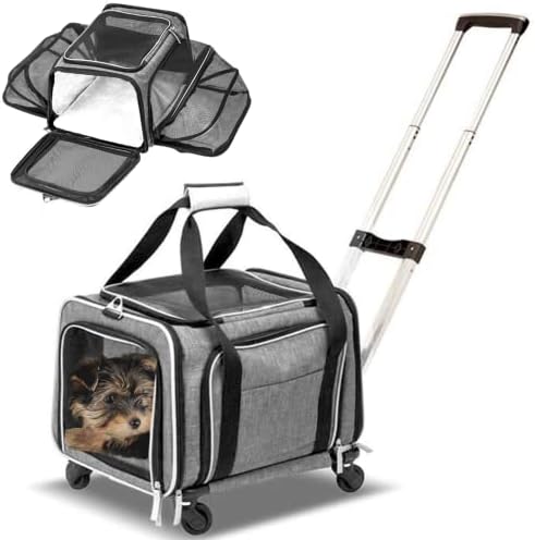 Ruff Life 101 Airline Approved Expandable Premium Pet Carrier on Wheels- Two by CozyCruiser